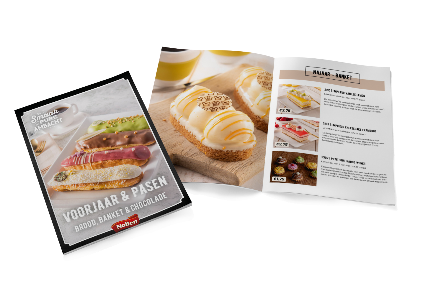 Brochure Bakkerij Nollen assortiment brood, banket, chocolade